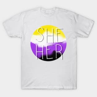 She/Her nonbinary Flag T-Shirt